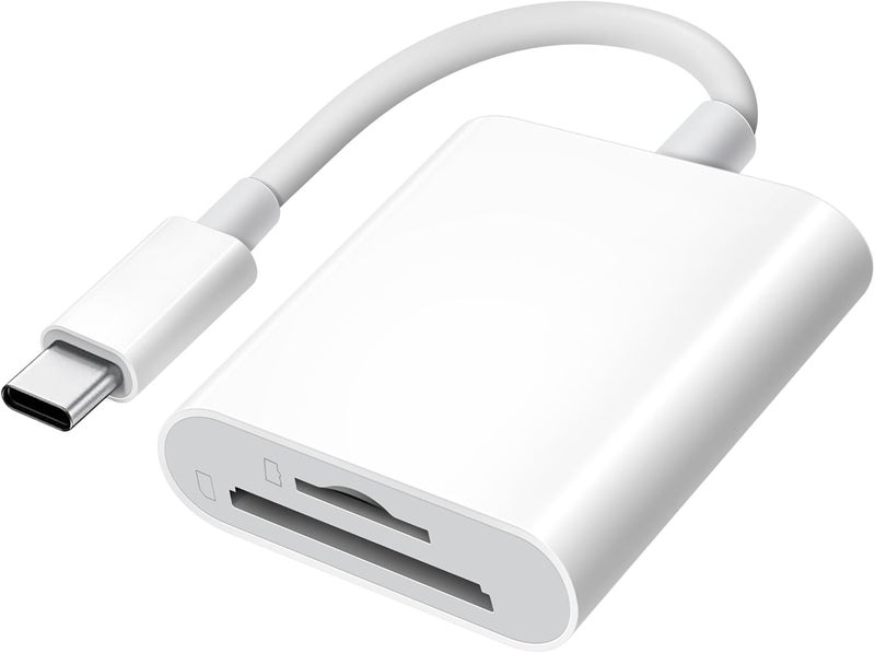 xdgeLoad USB C SD Card Reader for iPhone 15 16/iPad/MacBook/Mac, USB-C Type C SD Reader Supports SD and MicroSD Memory Card Adapter, Trail Camera Viewer Plug and Play - 2 Slots - Image 1